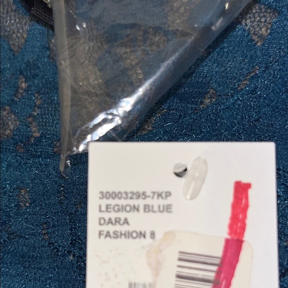 Jessica Simpson Teal Lace Cold Shoulder Blouse with Floral Design - Picture 3 of 11